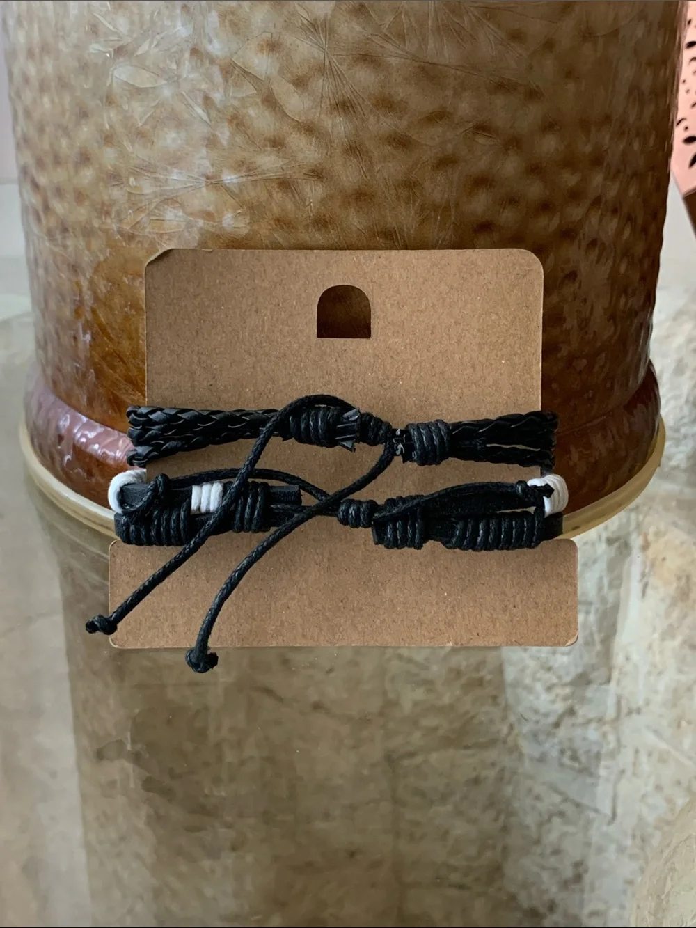 Black and White Men’s Fashion Bracelet Set